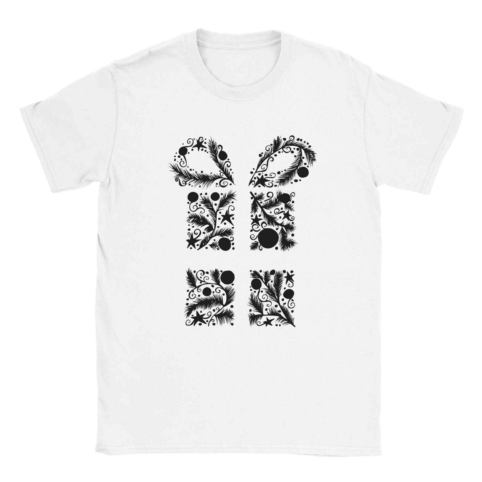 Elegant Christmas Gift Box Tee – Festive Holiday Graphic Tee in Your Choice of Nine Hues