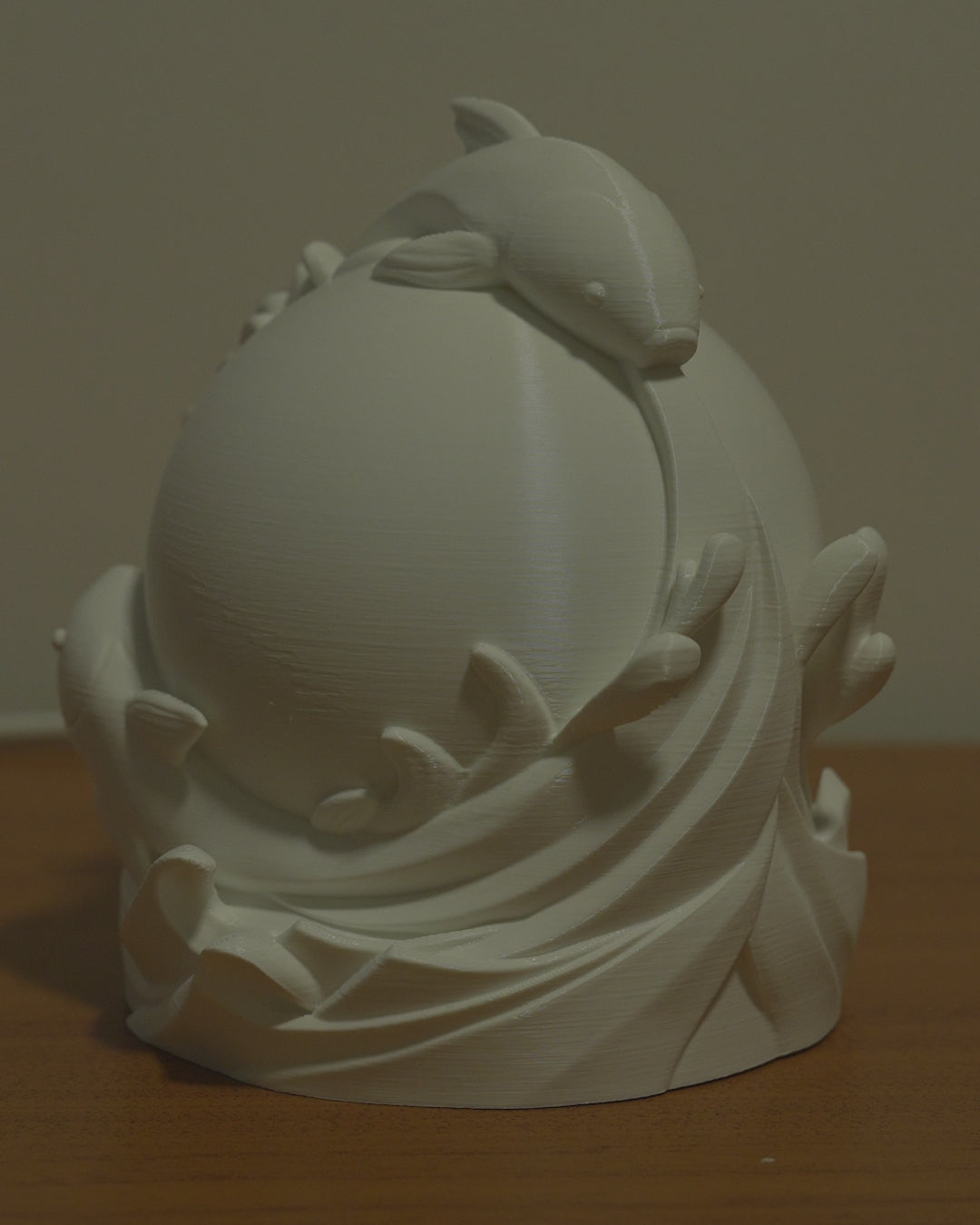 Twin Fish Sphere 3D Printed Table Lamp